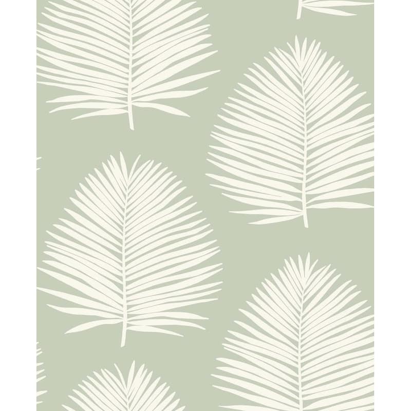 The Simple Life Island Palm Unpasted Wallpaper - 20.9 in. W x 33 ft. L - Celadon