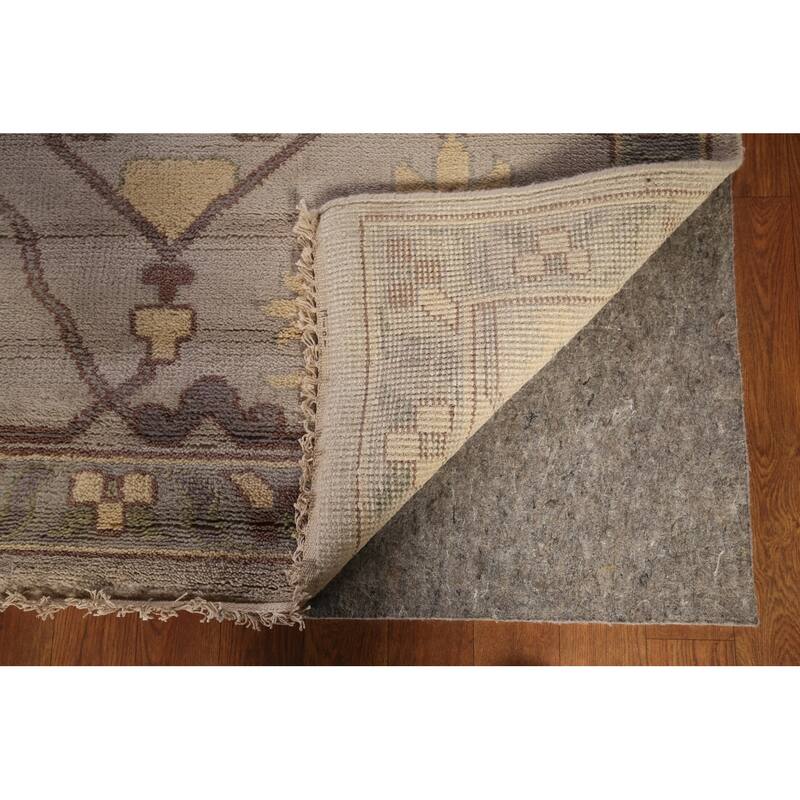 Earth Tone Oushak Indian Large Area Rug Hand-Knotted Wool Carpet - 12'2"x 14'6"
