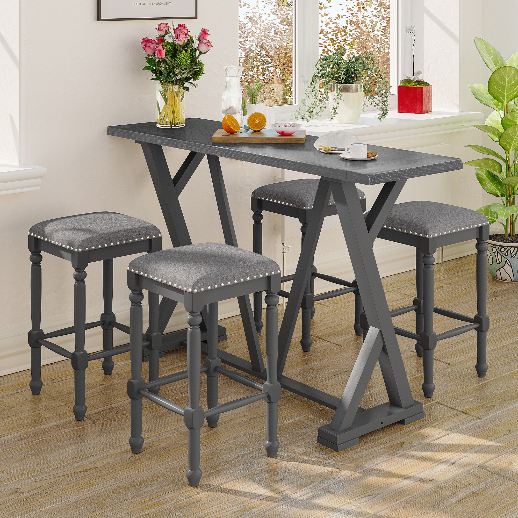 Mid century Counter Height 5 Piece Dining Set On Sale Bed Bath