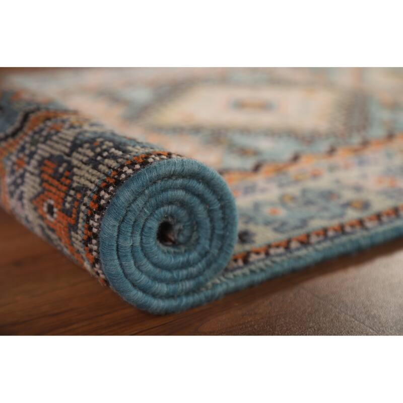 Geometric Heriz Serapi Oriental Hallway Wool Runner Rug Hand-knotted - 2'6" x 7'9"