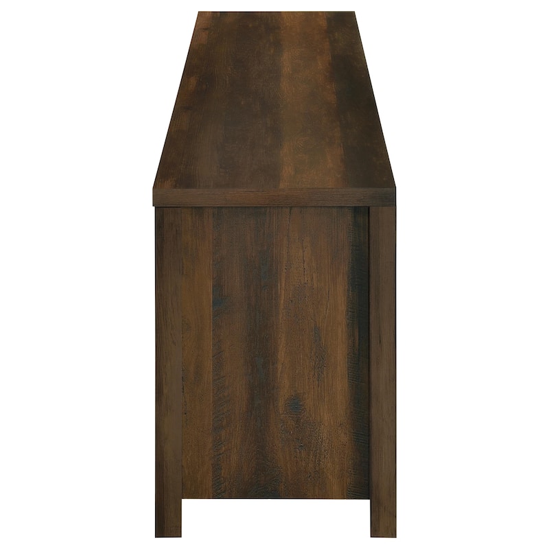 Enfield 71-Inch TV Stand Fireplace Media Console Dark Pine