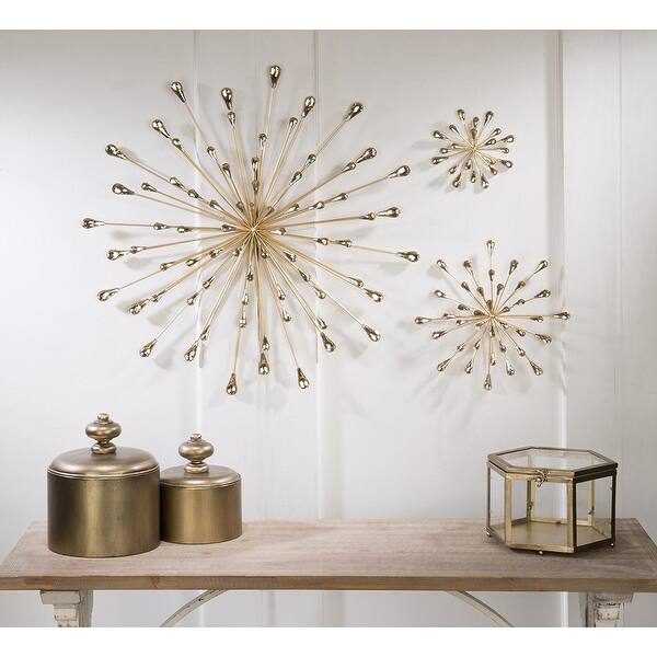 Shop Tripar Medium Gold Starburst Wall Art Overstock 21694999