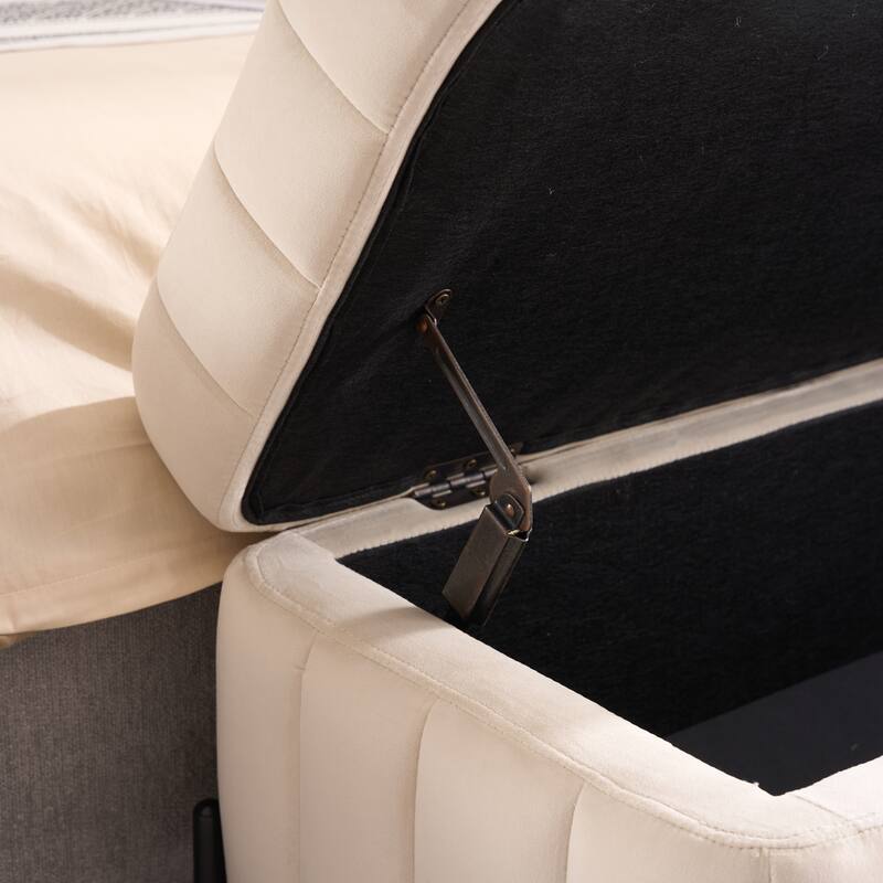 49.2"W Modern Storage Bench,Bedroom Ottoman Bench with Metal Legs