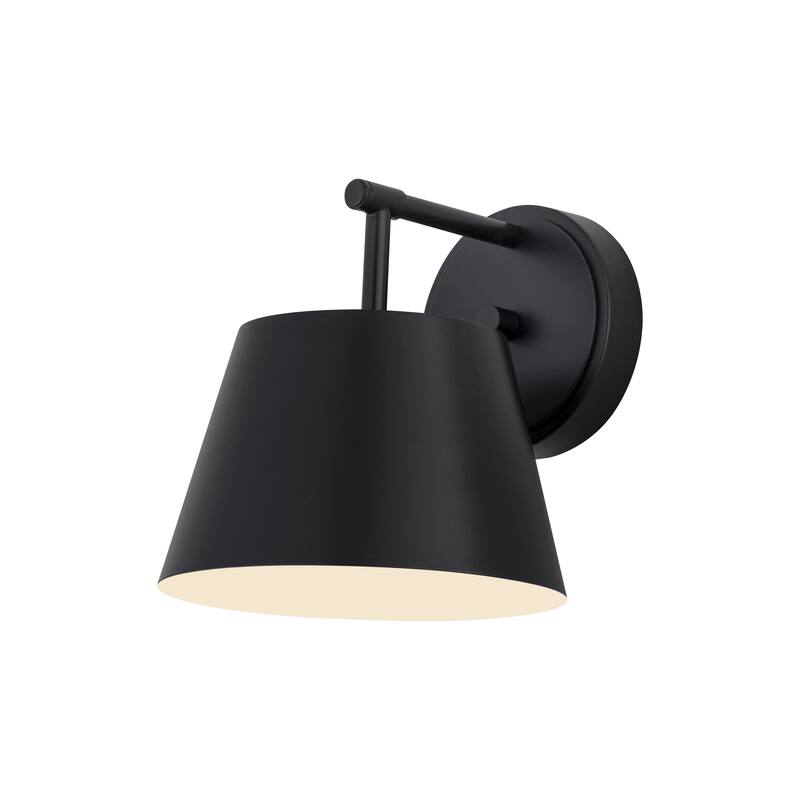 Lilly by Z-Lite 1 Light Wall Sconce in Matte Black with Matte Black Steel Shade