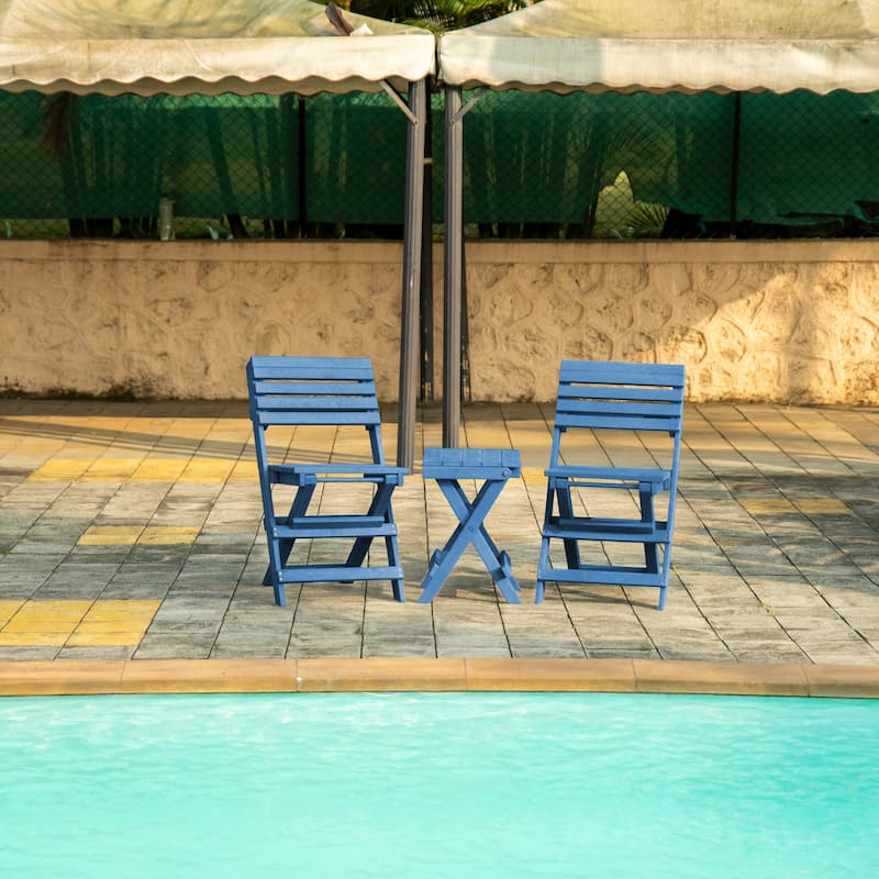 Las Cabos Fully Assembled All-Weather Recycled HDPE Outdoor Folding Bistro Chair