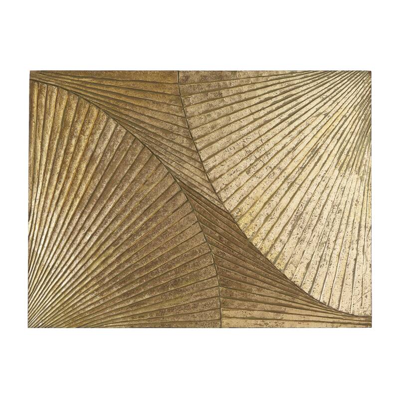 Wood Geometric Carved Radial Home Wall Decor - Gold or Silver - Roche River Decor - Gold - 48"W, 36"H