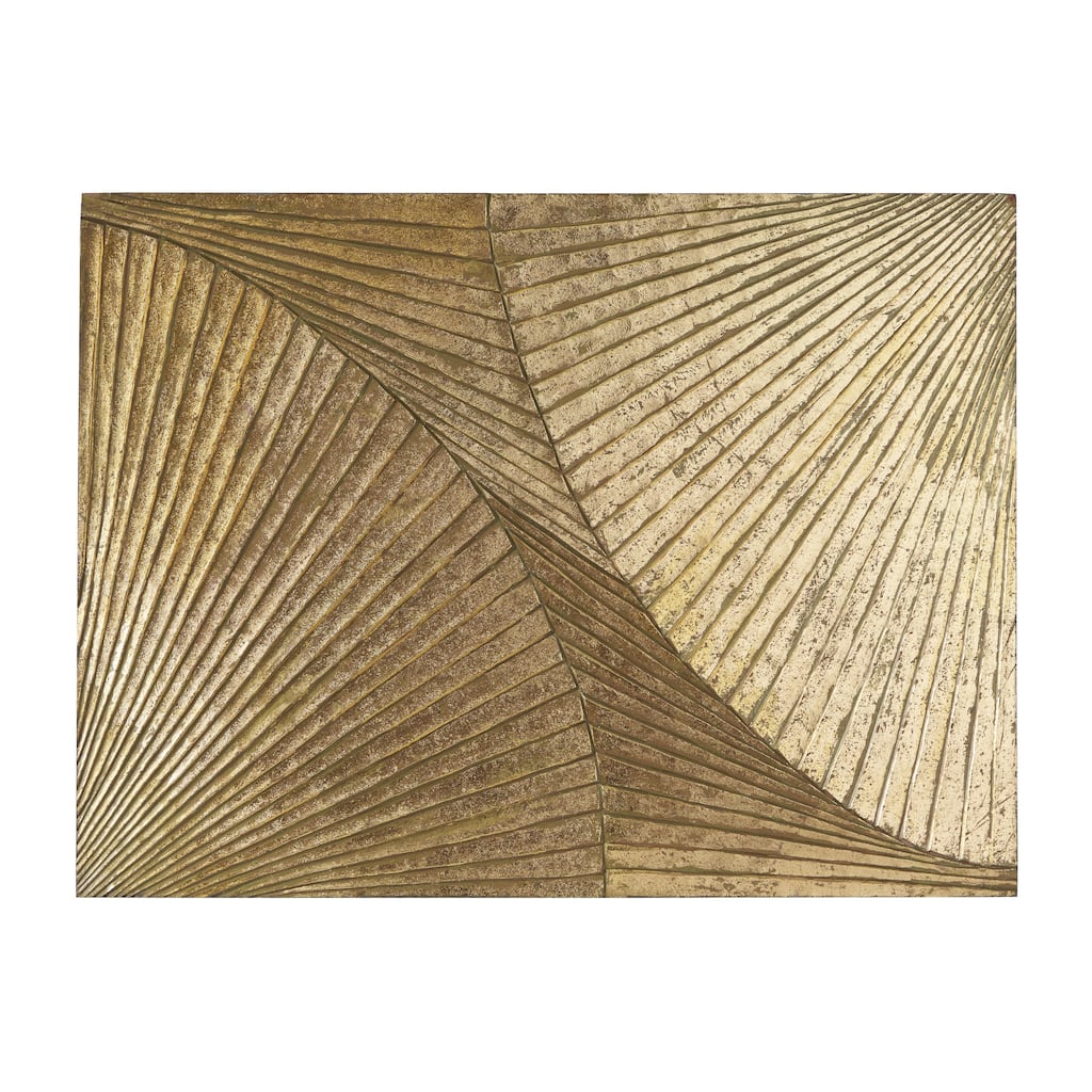 Wood Geometric Carved Radial Home Wall Decor - Gold or Silver - Roche River Decor