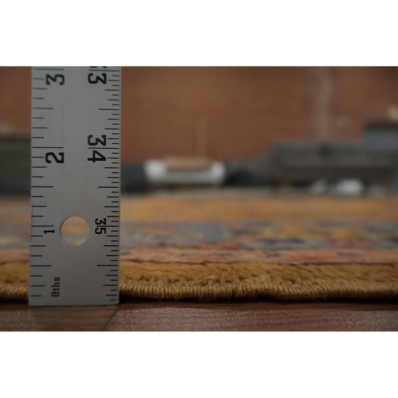 Hand Knotted Oriental 100% Wool Carpet Transitional Floral Oranges & Rust Oushak Area Rug - 8' 0'' X 6' 7''