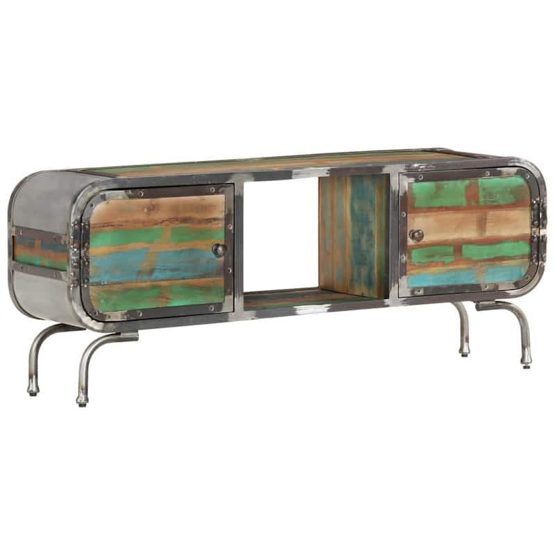 vidaXL TV Stand Multicolor 43.3"x11.8"x16.5" Solid Wood Reclaimed - 43.3" x 11.8" x 16.5"