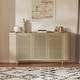 preview thumbnail 1 of 7, Spruce & Spring Rattan Adjustable Shelves Sideboard with Solid Wood Legs Oak