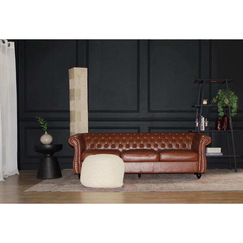 Rounded Pouf - Footrest For Living Room Or Bedroom - 100% Cotton Pouf