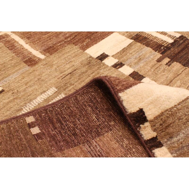 ECARPETGALLERY Hand-knotted Peshawar Ziegler Brown Wool Rug - 8'0 x 10'4