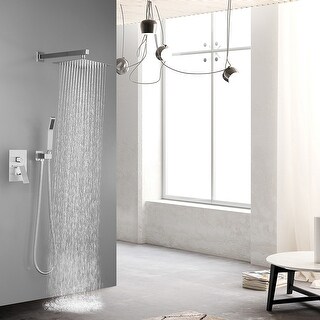 10 inch Wall Mounted Shower Head Bathroom Luxury Rain Mixer Shower Set ...