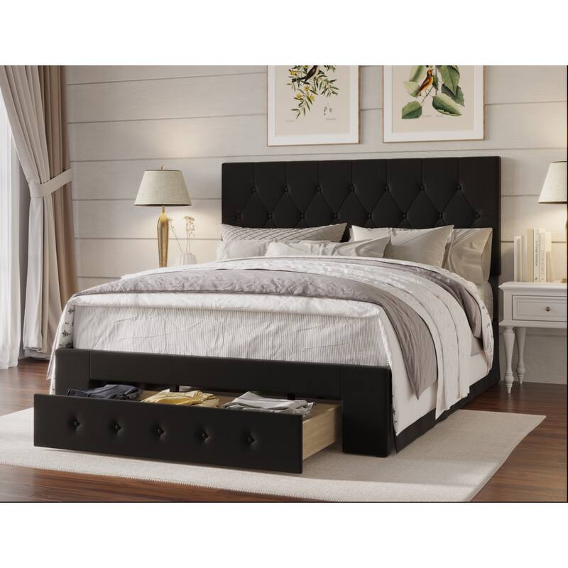 Deborah Tufted Upholstered Storage Panel Bed