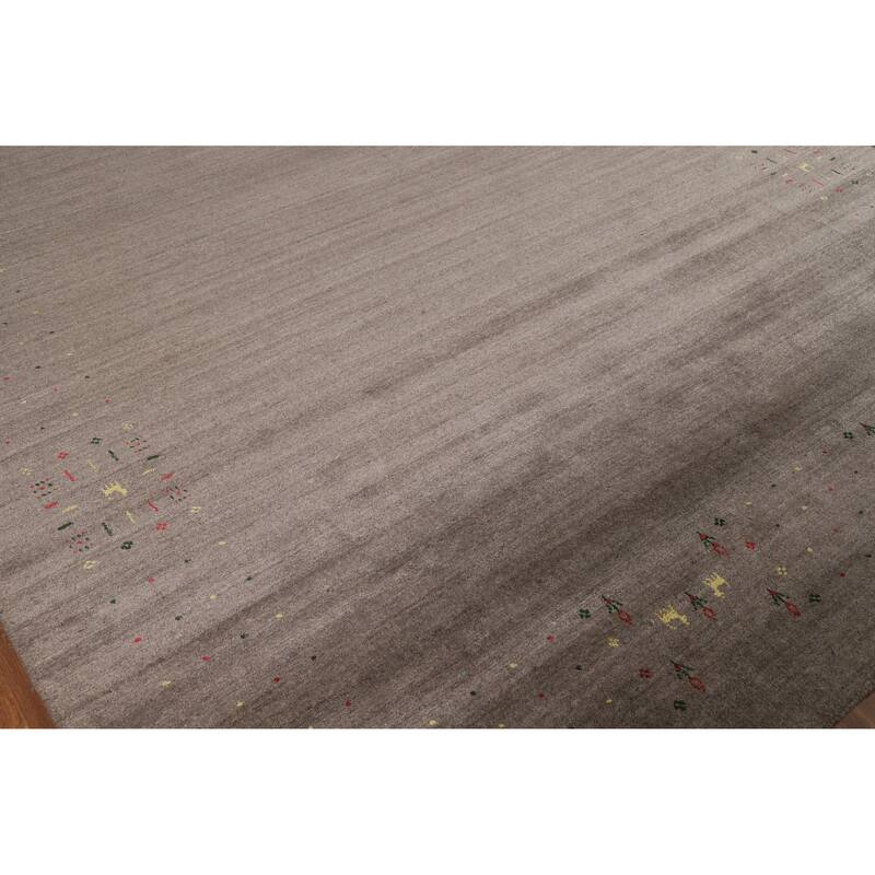 Brown Tribal Gabbeh Oriental Area Rug Hand-Knotted Wool Carpet - 7'10" x 9'7"