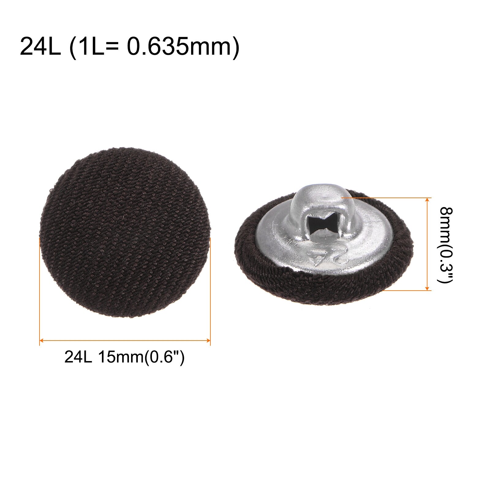 Fabric Cloth Covered Button Aluminum Metal Shank Sewing Buttons for Suits Dress Blouses