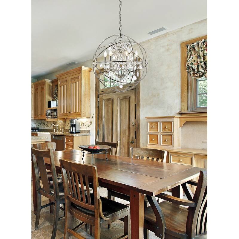 Somette Durham Collection Polished Nickel Gyro Pendant Lamp