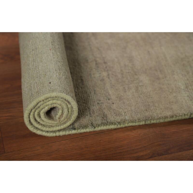 Green & Beige Gabbeh Modern Foyer Rug Handmade Wool Carpet - 2'8"x 4'1"