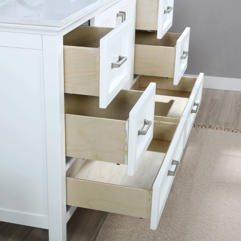Altair Isla Single Bathroom Vanity Set and Aosta White Countertop without Mirror