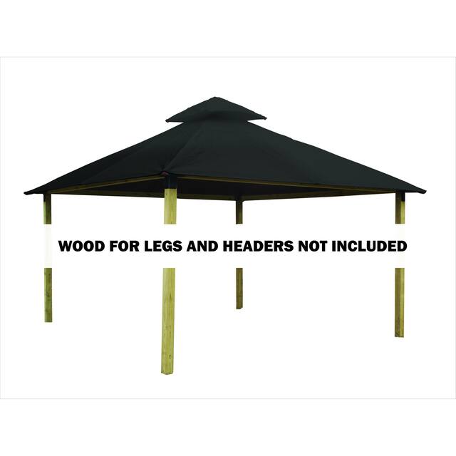 14 ft. sq. ACACIA Gazebo Roof Framing and Mounting Kit - 14X14 - Storm Grey