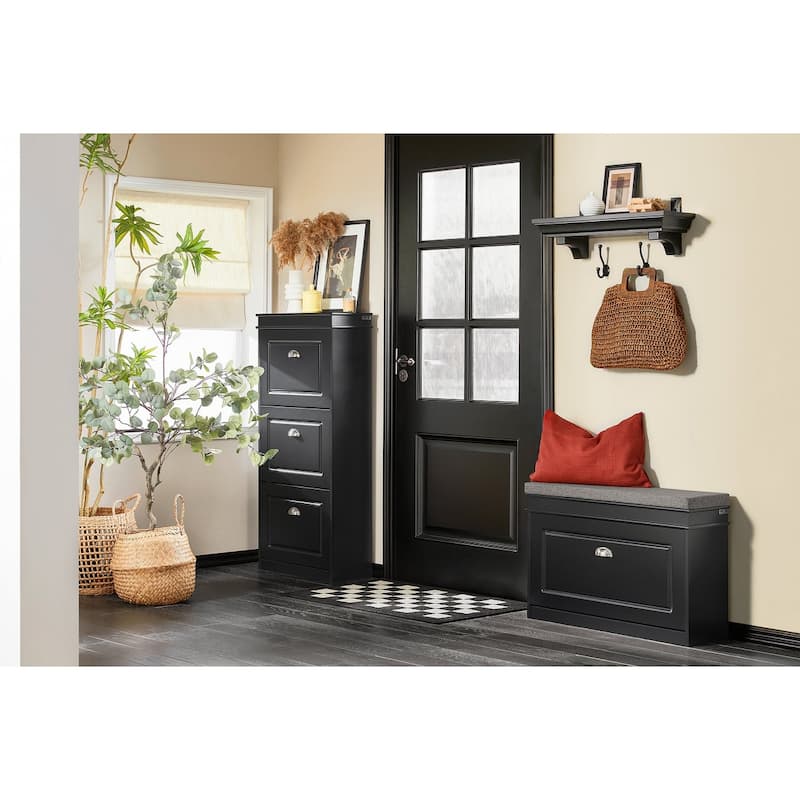 SoBuy FSR82-L-W, Hallway Shoe Bench Storage Cabinet With Flip-Drawer