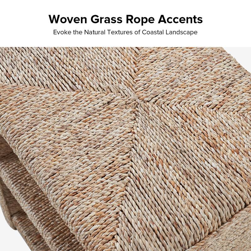 Dominik 24" Grass Rope Side Table with Two Open Shelves Set of 2 by HULALA HOME