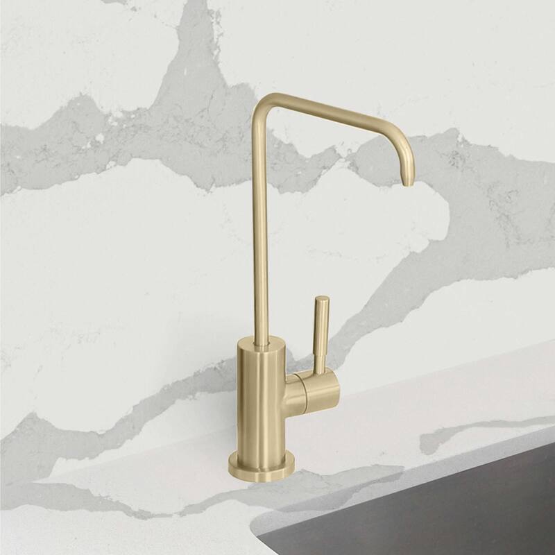 STYLISH Kitchen Sink Drinking Water Tap Faucet in Stainless Steel - Faucet Height: 10 1/2" | Spout Height: 9" - Brushed Gold