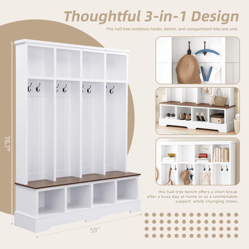 Farmhouse-Inspired 3-in-1 Entryway Organizer by Harper&Bright Designs