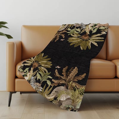Premium Machine Washable ASB203 Safari Adventure Sherpa Throw Blanket