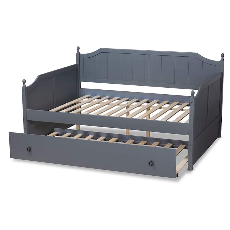 Millie Cottage Farmhouse Full Size Daybed with Twin Size Trundle