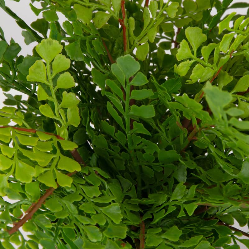 Artificial Maidenhair Fern with Oxidized Container - 14" - Green