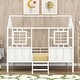 preview thumbnail 11 of 16, Twin Size Metal Low Loft House Bed with Roof and Windows - Adorable Design