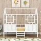 preview thumbnail 2 of 7, White Playhouse Inspired Metal Low Loft Bed with Roof and Front Windows - Twin Size