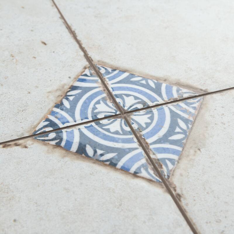 Merola Tile Kings Field Blue 17-3/4" x 17-3/4" Porcelain Floor and Wall Tile