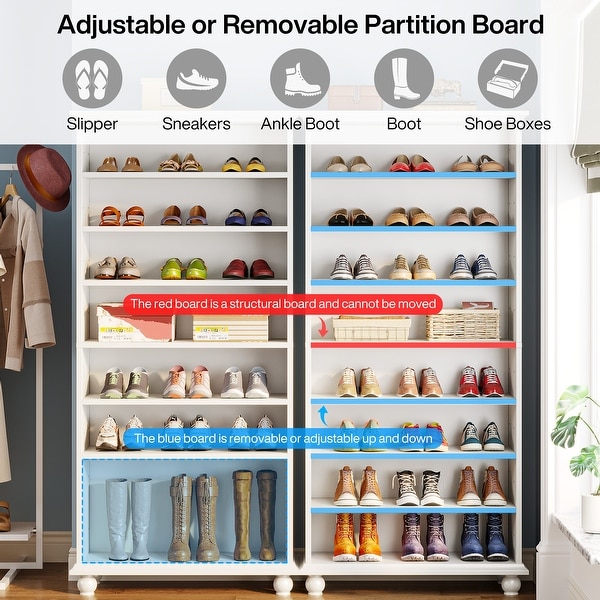 67 Inches Tall Modern Shoe Storage Cabinet with LED Light for Bedroom Living Room Entryway On Sale Bed Bath Beyond 39752088