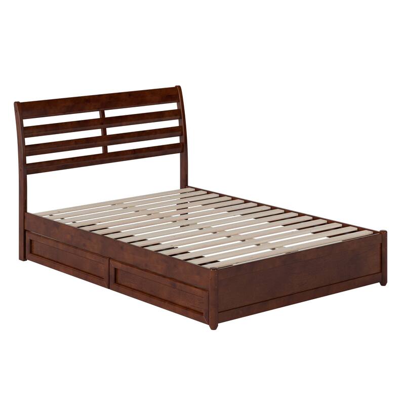 Emelie Platform Bed with Panel Footboard and Storage Drawers