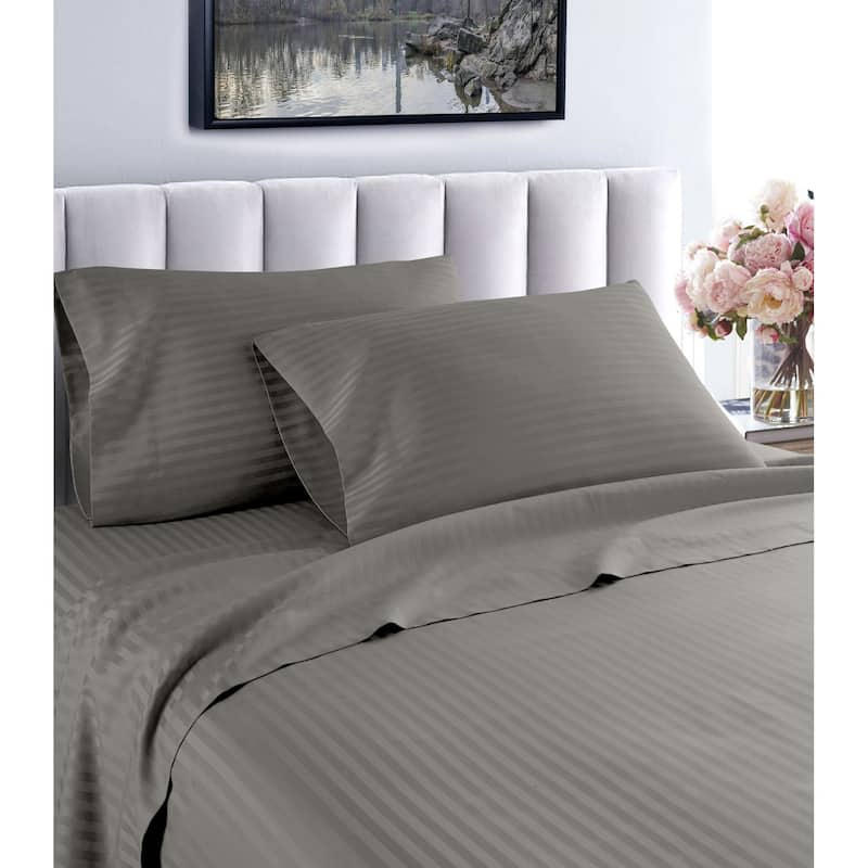 Home Sweet Home Dream Striped 1200 TC Cotton Deep Pocket Bed Sheet Set