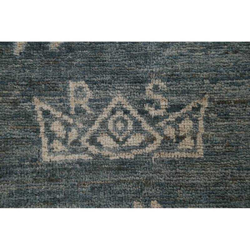 Hand Knotted Oriental 100% Wool Carpet Traditional Floral Greys & Charcoal Art Deco Area Rug - 14' 0'' X 9' 10''