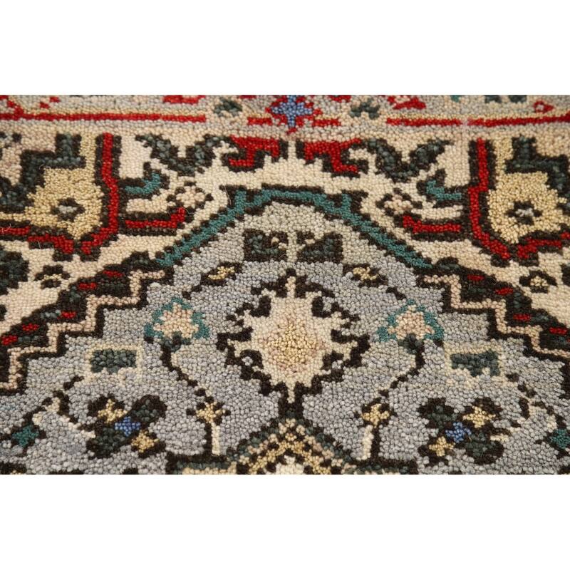 Gray Heriz Serapi Indian Foyer Rug Hand-Knotted Wool Carpet - 2'0" x 3'0"