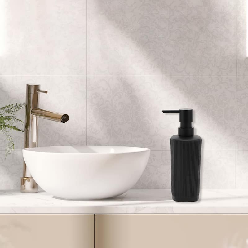 Vertical Lines Classic Soap Pump Dispenser for Hotels 350ml 1 Pcs - Black