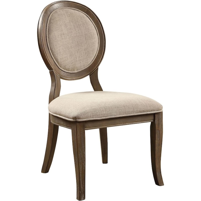 Transitional Rustic Oak Finish Side Chairs Set