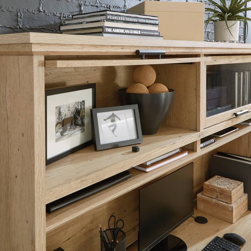 Wood Hutch with Glass Doors