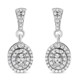 925 Sterling Silver Miracle Set Diamond Accent 3-Stone Drop and 