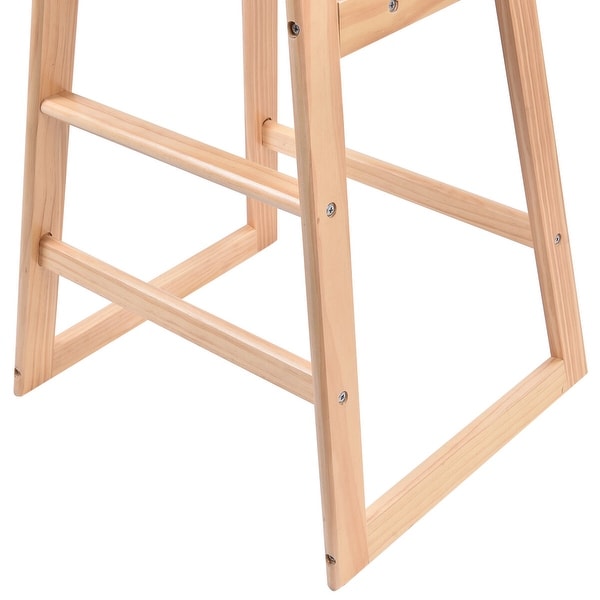 Baby High Chair Wooden Stool Infant Feeding Children Toddler Restaurant Natural