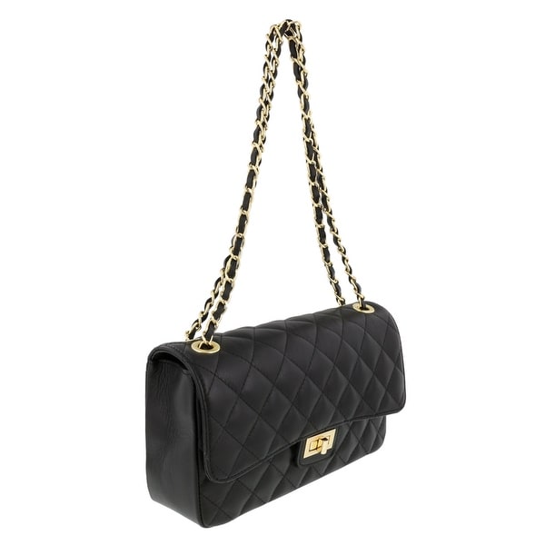 HS Collection HS6078 NR DITA Black/Gold Shoulder Bag