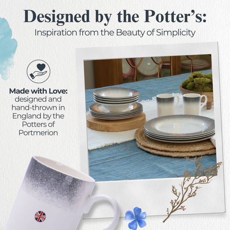 Portmeirion Set of 4 Potters Mist Breakfast Mugs