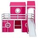 preview thumbnail 24 of 27, Twin Size Loft Bed with Slide, Tent & Tower, Castle-Themed Kids Bed - Blue