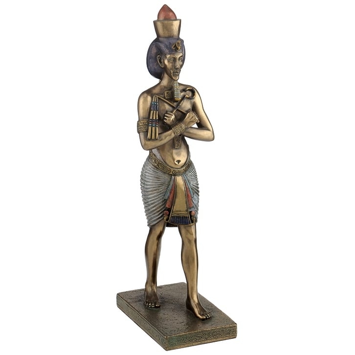 Veronese Design 9.2 H Egyptian Figure-Amenhotep Iv(Mbz+Color) Cold Cast Bronze