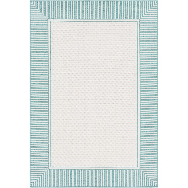 Livabliss Transitional Alfresco Border Indoor/Outdoor Area Rug