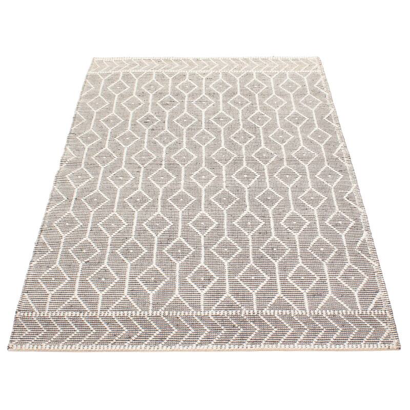 ECARPETGALLERY Braid weave Sienna Grey Wool Rug - 5'1 x 8'0